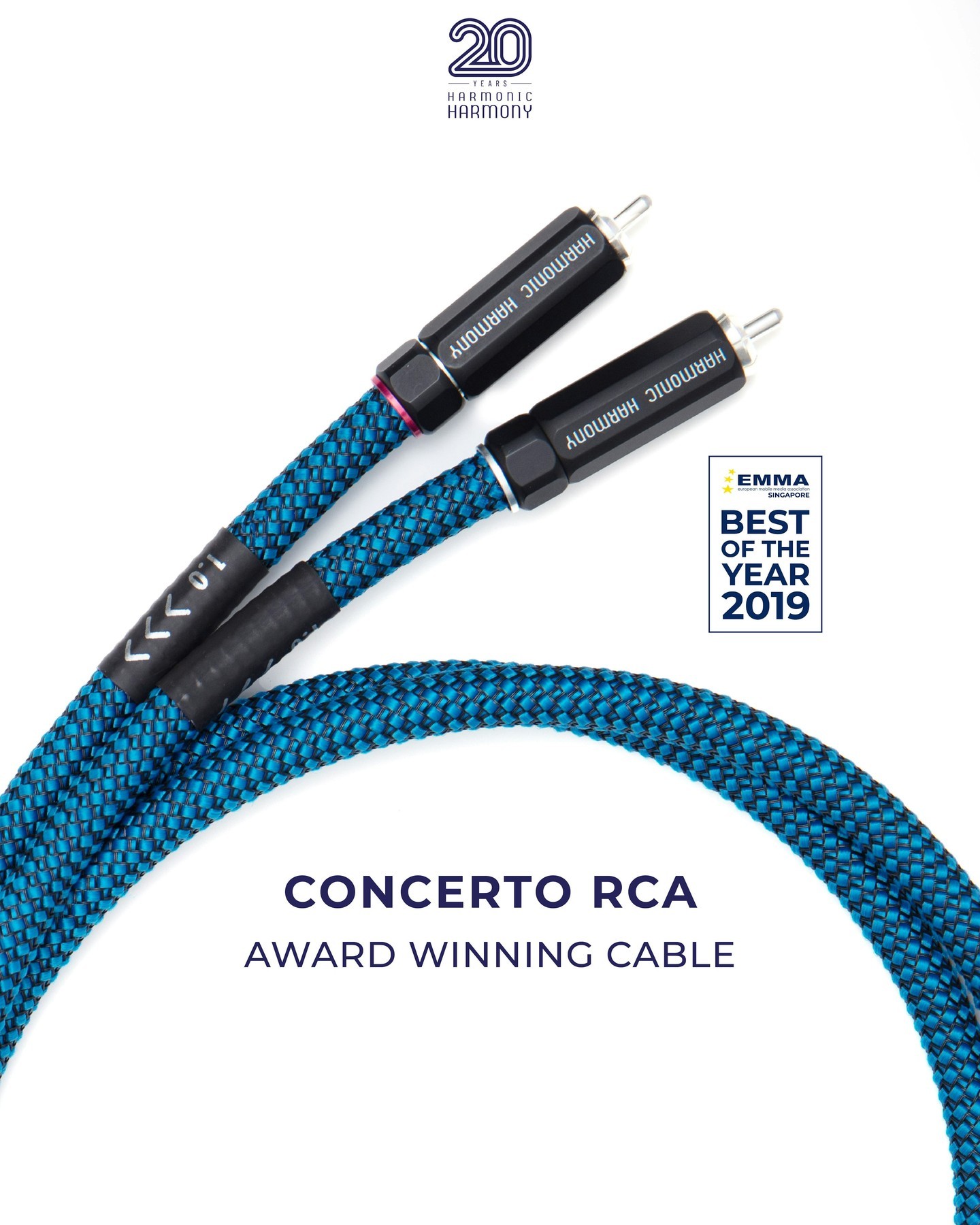 Harmonic Harmony Concerto | Concerto RCA-1M - 3' Car Audio RCA